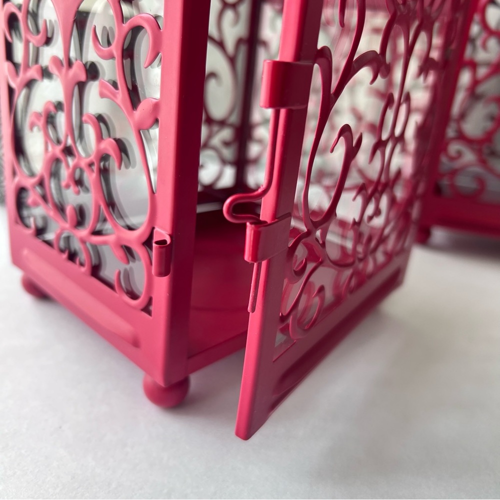 ๐ดIKEA Gottgora Vintage Red Scroll Decorative Metal Lantern - Picture 6 of 12
